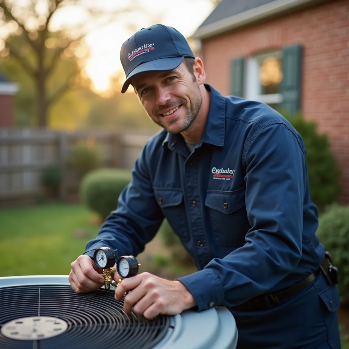 Professional HVAC technician troubleshooting central air conditioning unit in Broomall PA