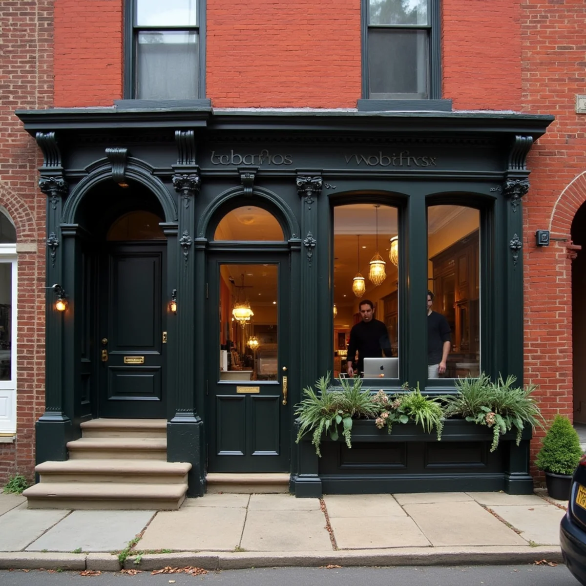 Historic multi-story brick rowhouses in Norristown PA
